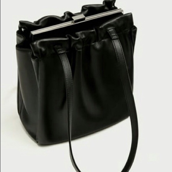 Zara Handbags - FINAL!ZARA black faux shoulder bag!NWT FIRM PRICE